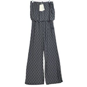 NWT 5th & Love Womens Black & White Print Sleeveless Jumpsuit L